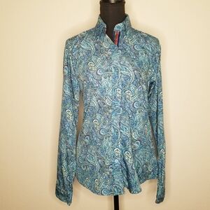 Royal Highness Equestrian Polyester Paisley Shirt Long Sleeve Braid Detail